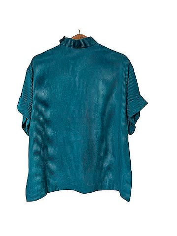 St. John Fluid Velvet Short Sleeve Mock Neck Short Sleeve Blouse (view 2)