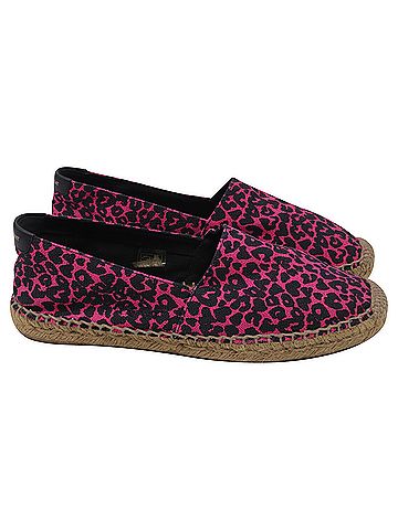 Saint Laurent Saint Laurent Animal Print Signature Espadrilles in Pink Canvas (view 1)