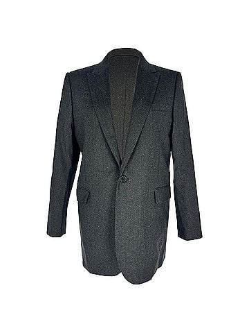 Céline Celine Single-Breasted Structured Blazer in Black Wool (view 1)