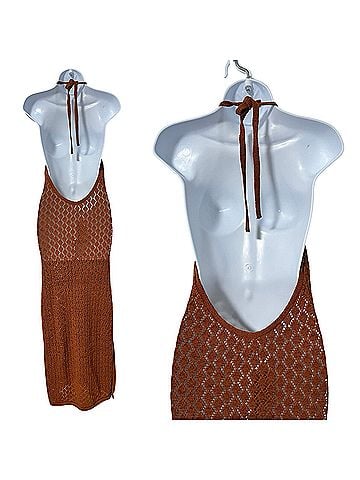 Cult Gaia Karen Pointelle Knit Crochet Maxi Dress Swimsuit Cover Up (view 2)