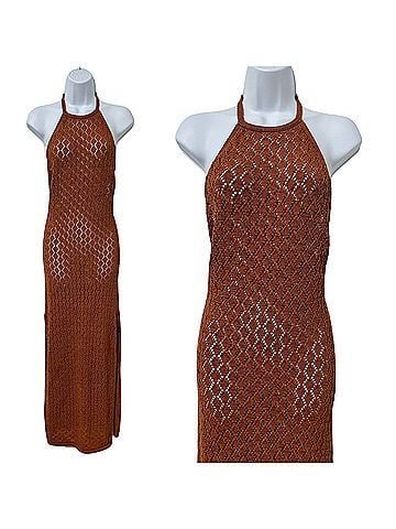 Cult Gaia Karen Pointelle Knit Crochet Maxi Dress Swimsuit Cover Up (view 1)