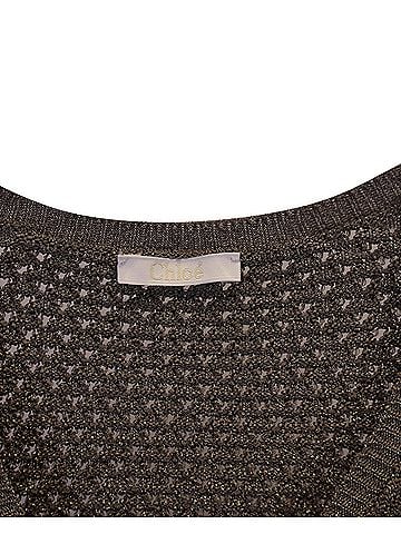 Chloé Chloé Buttoned Metallic Cardigan in Gold Viscose (view 2)