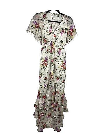 ASOS Embroidered Flutter Sleeve High-Low Dress Casual Dress (view 1)