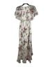 ASOS 100% Polyester Floral White Pink Purple Green Casual Dress Size 8 - photo 2
