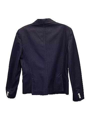 Max Mara Max Mara Contrast Stitch Denim Blazer in Blue Cotton (view 2)