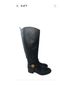 Tory Burch 100% Leather Solid Black Boots Size 5 - photo 3