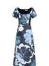 Kay Unger Floral Teal Multi Color Cocktail Dress Size 8 - photo 1