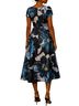 Kay Unger Floral Teal Multi Color Cocktail Dress Size 8 - photo 2