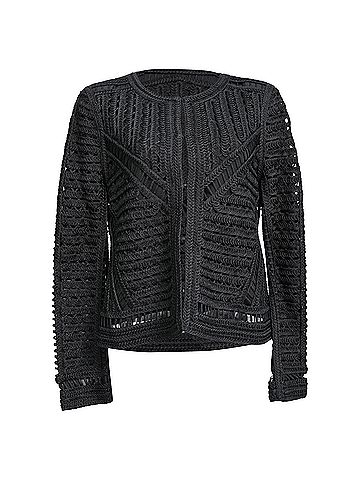 Maje Maje Verone Crochet Jacket in Black Viscose (view 1)