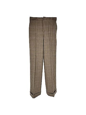 Céline Celine Prince Of Wales Checkered Trousers Brown Wool (view 1)