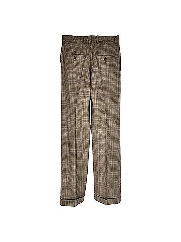 Céline Celine Prince Of Wales Checkered Trousers Brown Wool (view 2)