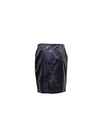 Theory Theory Knee-Length Pencil Skirt in Navy Blue Leather (view 2)