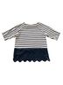 Vineyard Vines Stripes Blue White 3/4 Sleeve Blouse Size L - photo 2