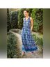 Talbots Paisley Blue Purple Casual Dress Size 4 - photo 4