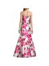 B. Smart 100% Polyester Floral Pink White Cocktail Dress Size 9 - photo 1