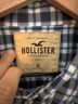 Hollister 100% Cotton Checkered-gingham Blue White Button-Down Shirt Size XL - photo 3