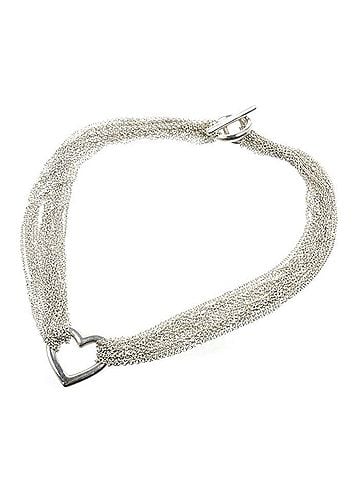 Tiffany & Co. TIFFANY&amp;Co. Tiffany &amp; Co. Sterling Silver 925 Open Heart Toggle Necklace 51.6g 40cm Women's (view 1)