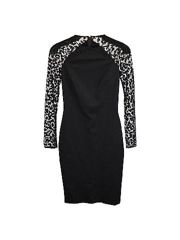 Stella McCartney Stella McCartney Lace Pattern Midi Length Dress in Black Rayon (view 1)