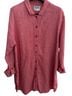 Flax 100% Linen Stripes Red Button-Down Shirt Size L - photo 1