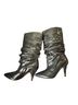 Marc Fisher 100% Leather Snake Print Animal Print Silver Heels Size 7 - photo 2