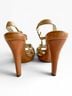 Jil Sander 100% Leather Solid Tan Burgundy Sandals Size 9 - photo 5