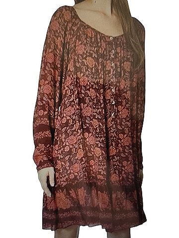 Jade by Johnny Was Bateau neck, raglan sleeve, flounce hem mini Casual Dress (view 1)