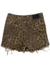 R13 100% Cotton Leopard Print Brown Black Multi Color Shorts Size 27 waist - photo 2