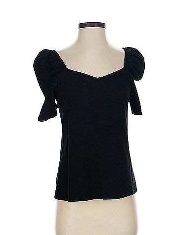 Kim & Cami sweetheart neckline Short Sleeve Blouse (view 1)
