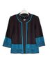 MING WANG 100% Acrylic Color Block Brown Teal Cardigan Size S - photo 4
