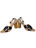 Halogen Snake Print Black Brown White Heels Size 8 1/2 - photo 1