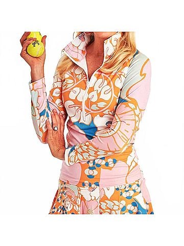 CK Bradley New York Sutra Half Zip in Narnia Nectarine (view 2)