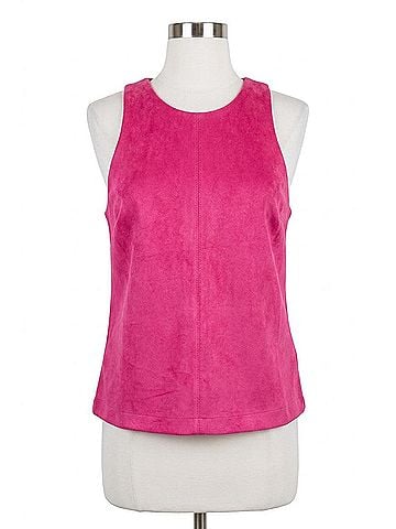 THML Alexandria Suede Tank in Bright Cool Pink (view 1)