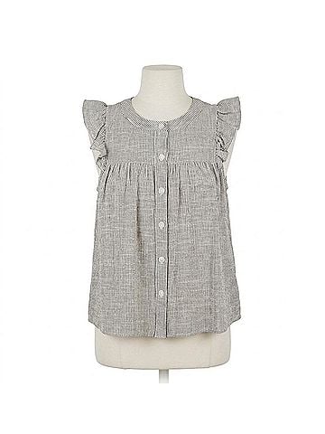 Gilli Round Neck Ruffle Sleeve Top in Gray (view 1)