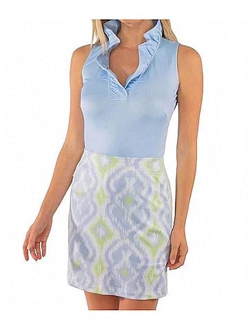 Gretchen Scott Designs Jersey Sleeveless Ruffneck Top - Solid in Periwinkle (view 2)