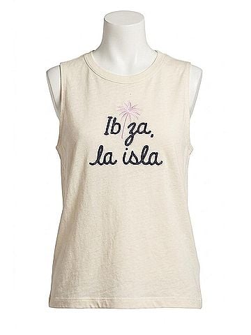 Chaser Women's Ibiza Palm Muscle Top in White (view 1)
