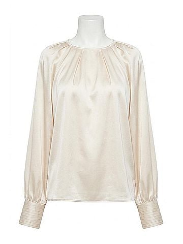 Blu Pepper Layla Bishop Sleeve Blouse in Champagne (view 1)