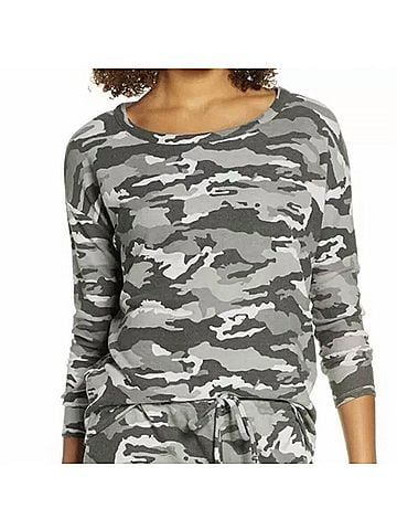 Chaser Camouflage Print Cozy Pullover in Multi (view 2)