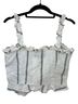 Reformation 100% Linen Stripes White Gray Tank Top Size 10 - photo 2