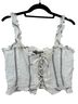 Reformation 100% Linen Stripes White Gray Tank Top Size 10 - photo 1