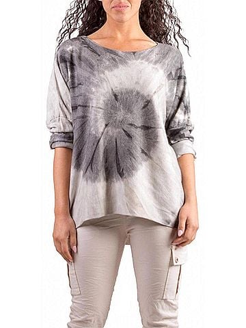 GiGi Moda Pippa Tie Dye Shirt in Charcoal (view 2)