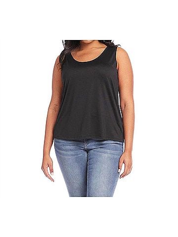 Karen Kane Scoop Tank - Plus in Black (view 2)