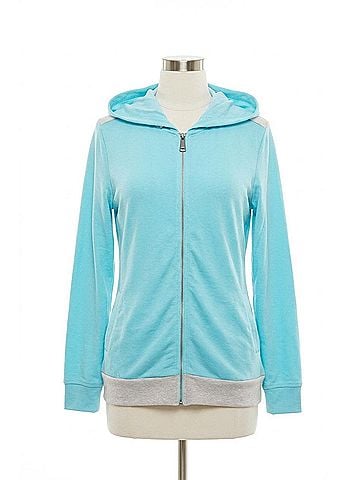 French Kyss Color Block Hoodie in Aqua (view 1)