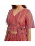 Molly Bracken Stripes Red Knit Wrap Top in Multicolor Boho Chic Size S - photo 4