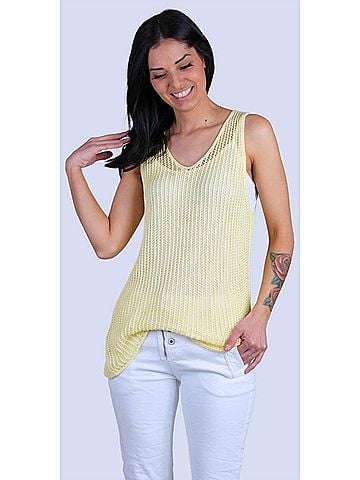 GiGi Moda Marina Knit Tank Top in Yellow (view 2)