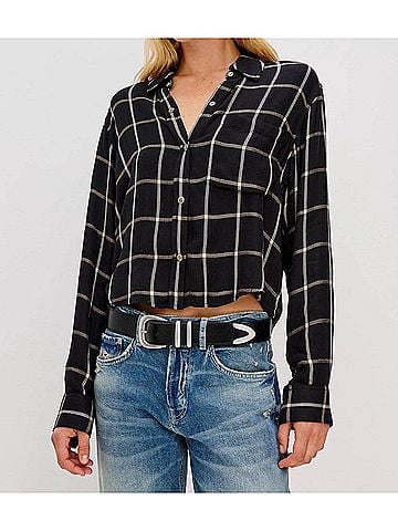 Rails Malin Plaid Button Down Shirt in Onyx Sand Birch (view 2)