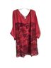 Soft Surroundings 100% Polyester 100% Viscose Floral Red Short Sleeve Blouse Size 2X - photo 1