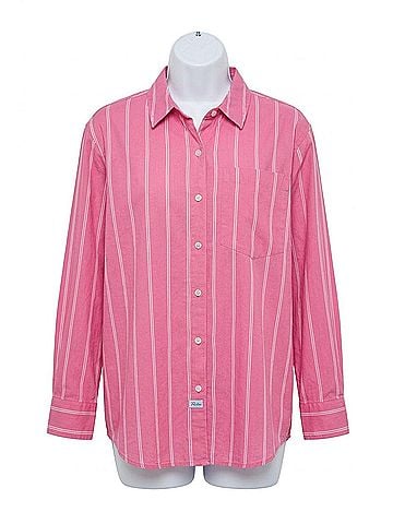 Rails Elsa Shirt in Hibiscus White Stripe (view 1)