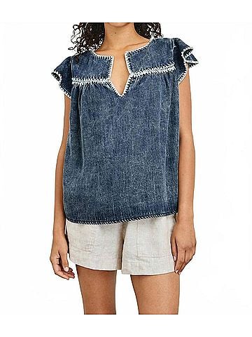 Rails Tafia Top in Classic Blue (view 2)