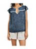 Rails Solid Blue Tafia Top in Classic Blue Size XS - photo 2