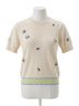 Brodie Graphic White Shell Embroidery Tee in White Size M - photo 1